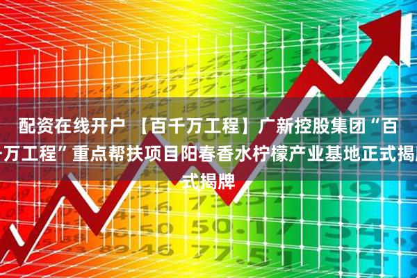 配資在線開戶 【百千萬工程】廣新控股集團“百千萬工程”重點幫扶項目陽春香水檸檬產業基地正式揭牌